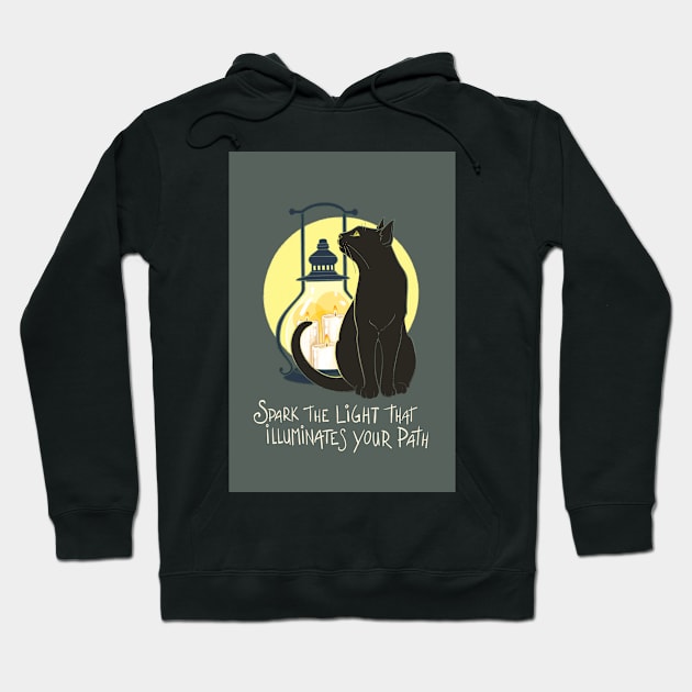Spark Your Light - gray Hoodie by kirimoth